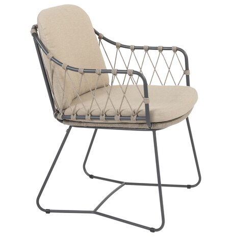 Taste 4SO Prego Prado dining tuinset 160 cm rond 7 delig taupe teak Taste 4SO