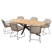 Taste 4SO Prego Prado dining tuinset 240x115xH75 cm 7 delig taupe 4 Seasons Outdoor