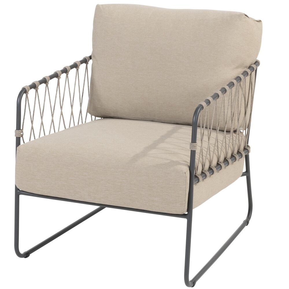 Taste 4SO Prego lounge stoel rope antraciet taupe Taste 4SO Taste 4SO Prego lounge stoel rope antraciet taupe Taste 4SO