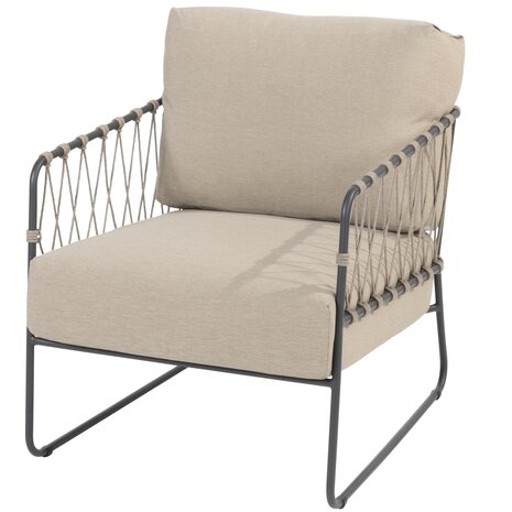 Taste 4SO Prego lounge stoel rope antraciet taupe Taste 4SO Taste 4SO Prego lounge stoel rope antraciet taupe Taste 4SO