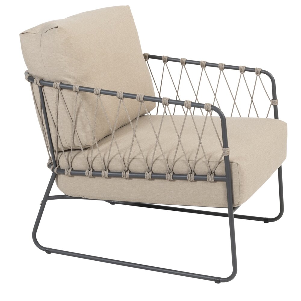 Taste 4SO Prego lounge stoel rope antraciet taupe Taste 4SO Taste 4SO Prego lounge stoel rope antraciet taupe Taste 4SO