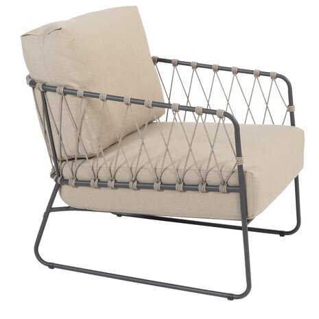 Taste 4SO Prego lounge stoel rope antraciet taupe Taste 4SO Taste 4SO Prego lounge stoel rope antraciet taupe Taste 4SO