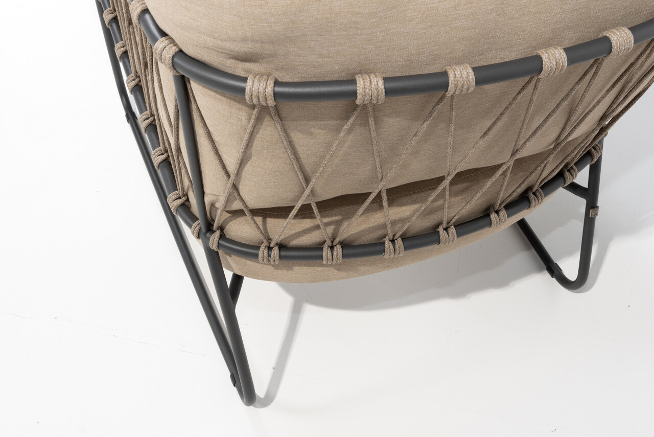 Taste 4SO Prego lounge stoel rope antraciet taupe Taste 4SO Taste 4SO Prego lounge stoel rope antraciet taupe Taste 4SO