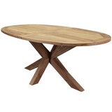AVH-Collectie Ellips dining tuintafel 200x110xH76 cm met kruispoot teak AVH-Collectie Ellips dining tuintafel 200x110xH76 cm met kruispoot teak