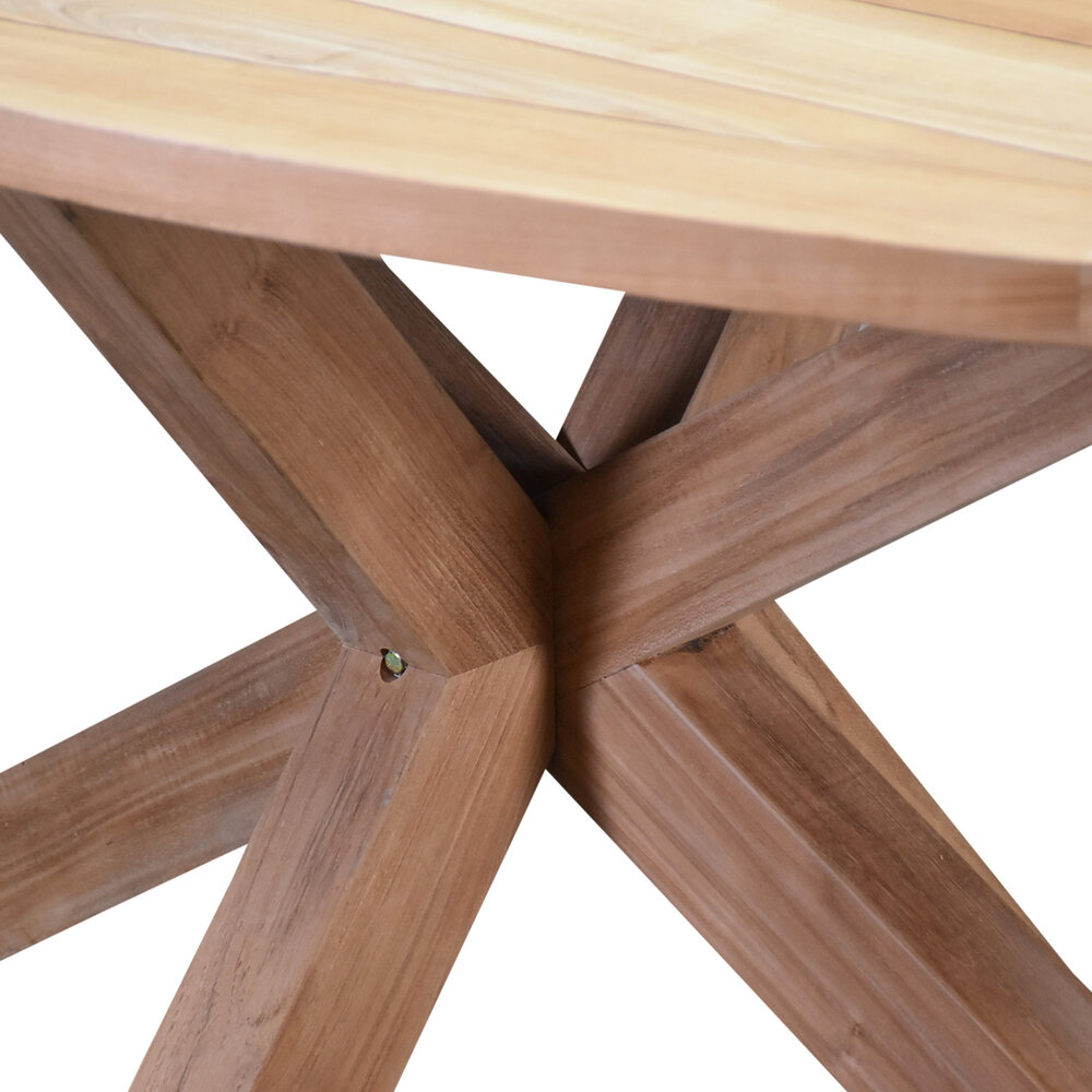 AVH-Collectie Ellips dining tuintafel 200x110xH76 cm met kruispoot teak AVH-Collectie Ellips dining tuintafel 200x110xH76 cm met kruispoot teak