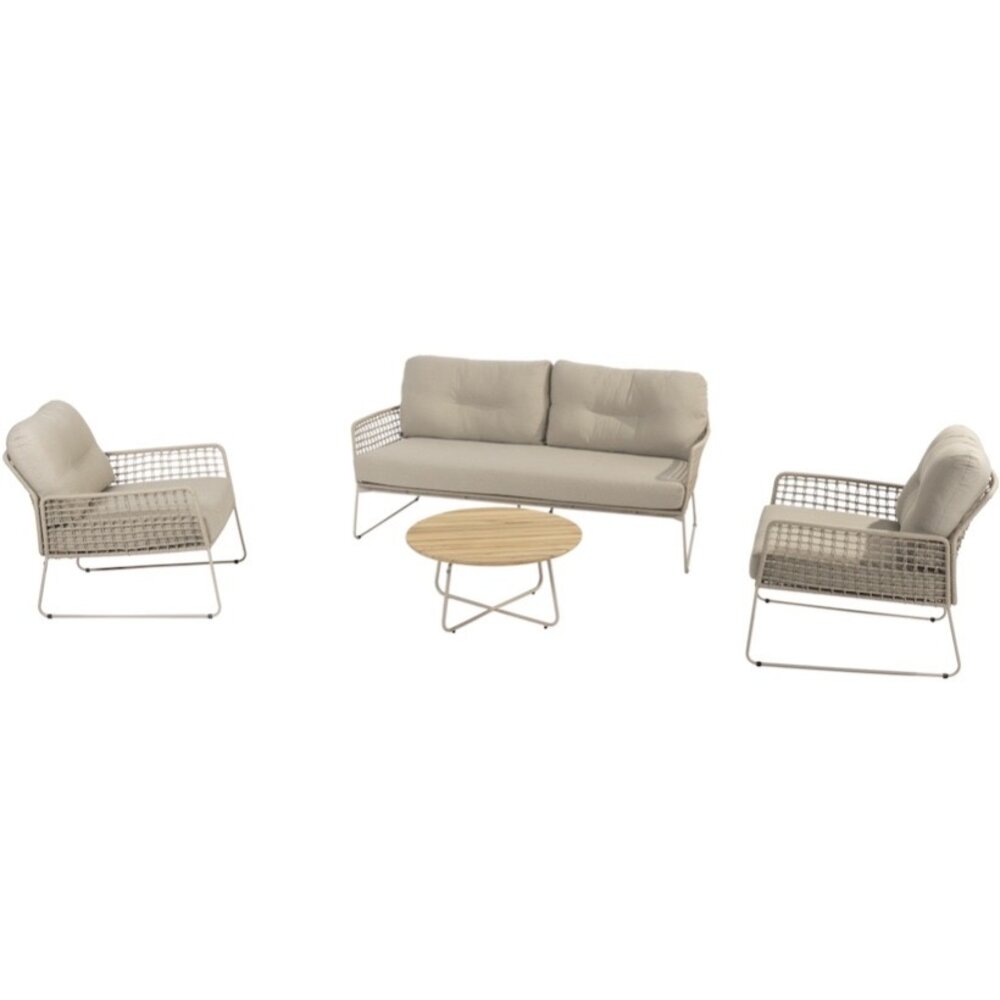 Taste 4SO Albano stoel bank loungeset 4 delig latte rope Taste 4SO Taste 4SO Albano stoel bank loungeset 4 delig latte rope Taste 4SO