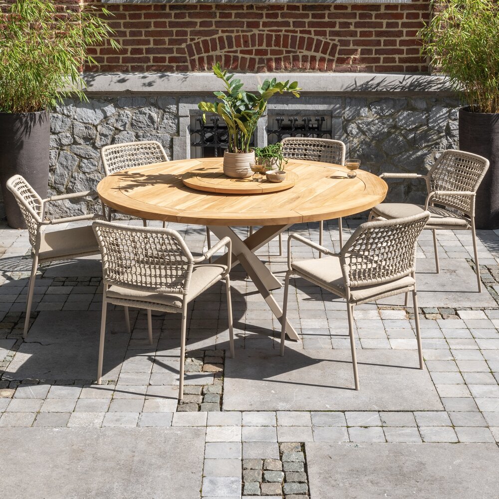 Taste 4SO Prado dining tuintafel 160øx75 cm rond teak latte Taste 4SO Taste 4SO Prado dining tuintafel 160øx75 cm rond teak latte Taste 4SO