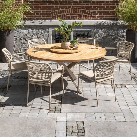 Taste 4SO Prado dining tuintafel 160øx75 cm rond teak latte Taste 4SO Taste 4SO Prado dining tuintafel 160øx75 cm rond teak latte Taste 4SO