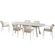 Taste 4SO Manolo Barista dining tuinset 240x103xH75 cm 7 delig latte Taste 4SO