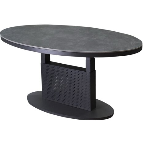 AVH-Collectie Primitivo lounge diningtafel ovaal 150x90xH51-72cm in hoogte verstelbaar aluminium antraciet AVH-Collectie Primitivo lounge diningtafel ovaal 150x90xH51-72cm in hoogte verstelbaar aluminium antraciet