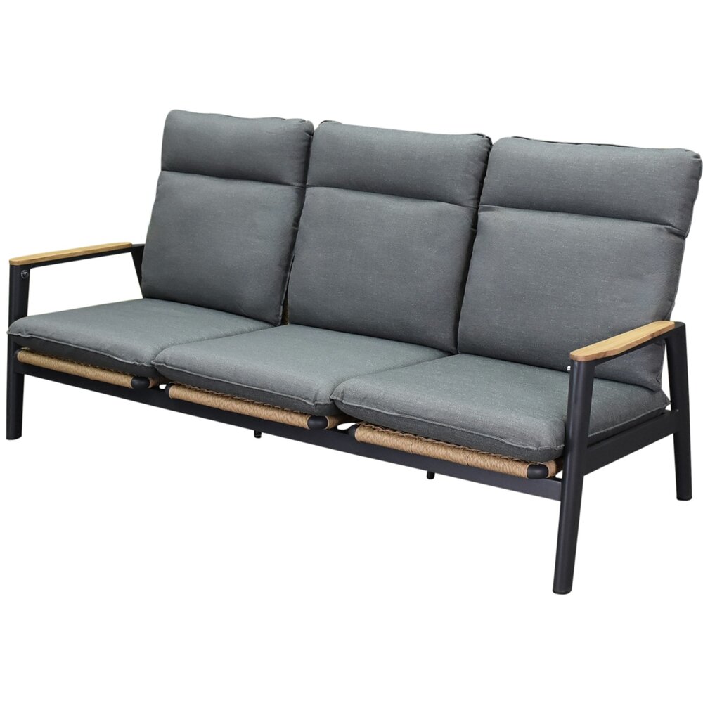 AVH-Collectie Alzano verstelbare 3-zitsbank aluminium teak antraciet AVH-Collectie Alzano verstelbare 3-zitsbank aluminium teak antraciet