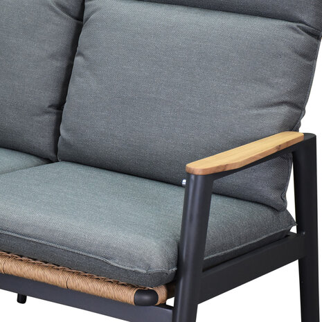 AVH-Collectie Alzano verstelbare 3-zitsbank aluminium teak antraciet AVH-Collectie Alzano verstelbare 3-zitsbank aluminium teak antraciet