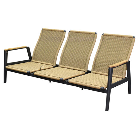 AVH-Collectie Alzano verstelbare 3-zitsbank aluminium teak antraciet AVH-Collectie Alzano verstelbare 3-zitsbank aluminium teak antraciet