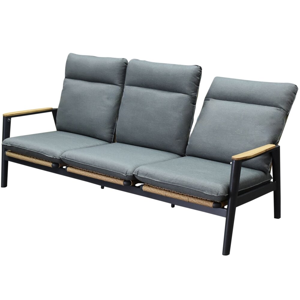 AVH-Collectie Alzano verstelbare 3-zitsbank aluminium teak antraciet AVH-Collectie Alzano verstelbare 3-zitsbank aluminium teak antraciet