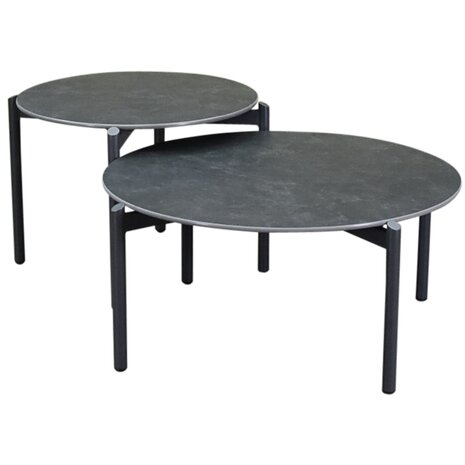 AVH-Collectie Tucson salontafels 87 cm rond en 67 cm rond keramiek antraciet AVH-Collectie Tucson salontafels 87 cm rond en 67 cm rond keramiek antraciet