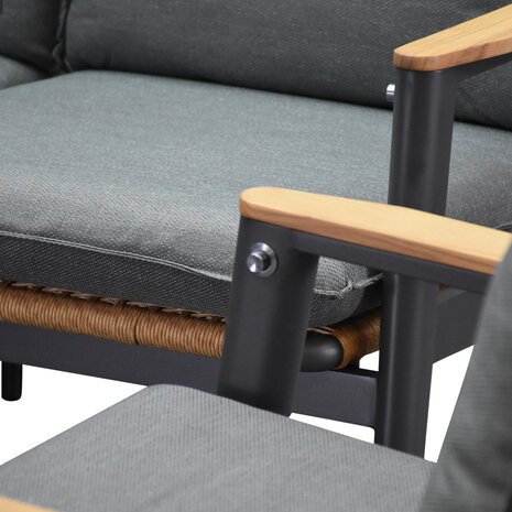 AVH-Collectie Alzano stoel bank lounge diningset 4 delig verstelbaar antraciet aluminium AVH-Collectie Alzano stoel bank lounge diningset 4 delig verstelbaar antraciet aluminium