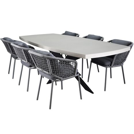 AVH-Collectie Salo Eagle dining tuinset 240x110xH77 cm 7 delig polystone AVH-Collectie Salo Eagle dining tuinset 240x110xH77 cm 7 delig polystone