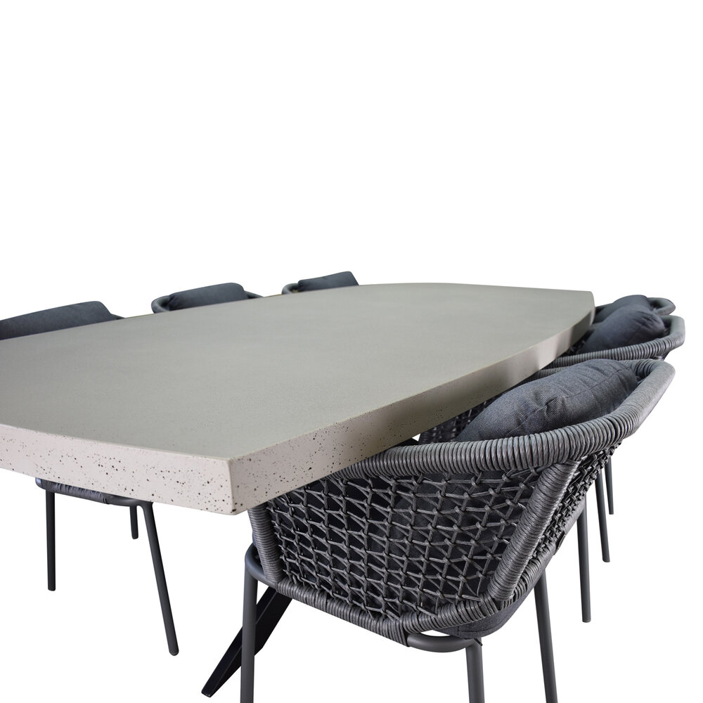 AVH-Collectie Salo Eagle dining tuinset 240x110xH77 cm 7 delig polystone AVH-Collectie Salo Eagle dining tuinset 240x110xH77 cm 7 delig polystone