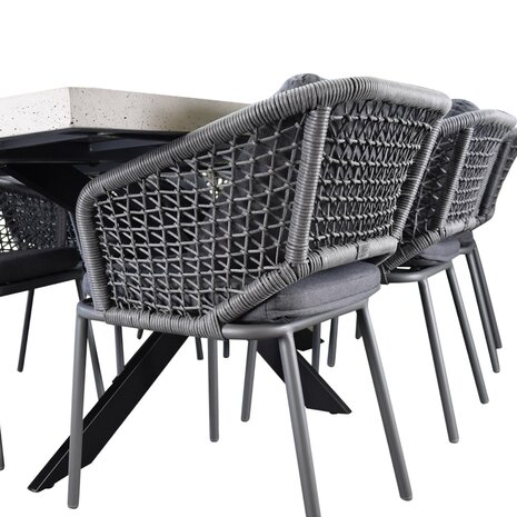 AVH-Collectie Salo Eagle dining tuinset 240x110xH77 cm 7 delig polystone AVH-Collectie Salo Eagle dining tuinset 240x110xH77 cm 7 delig polystone