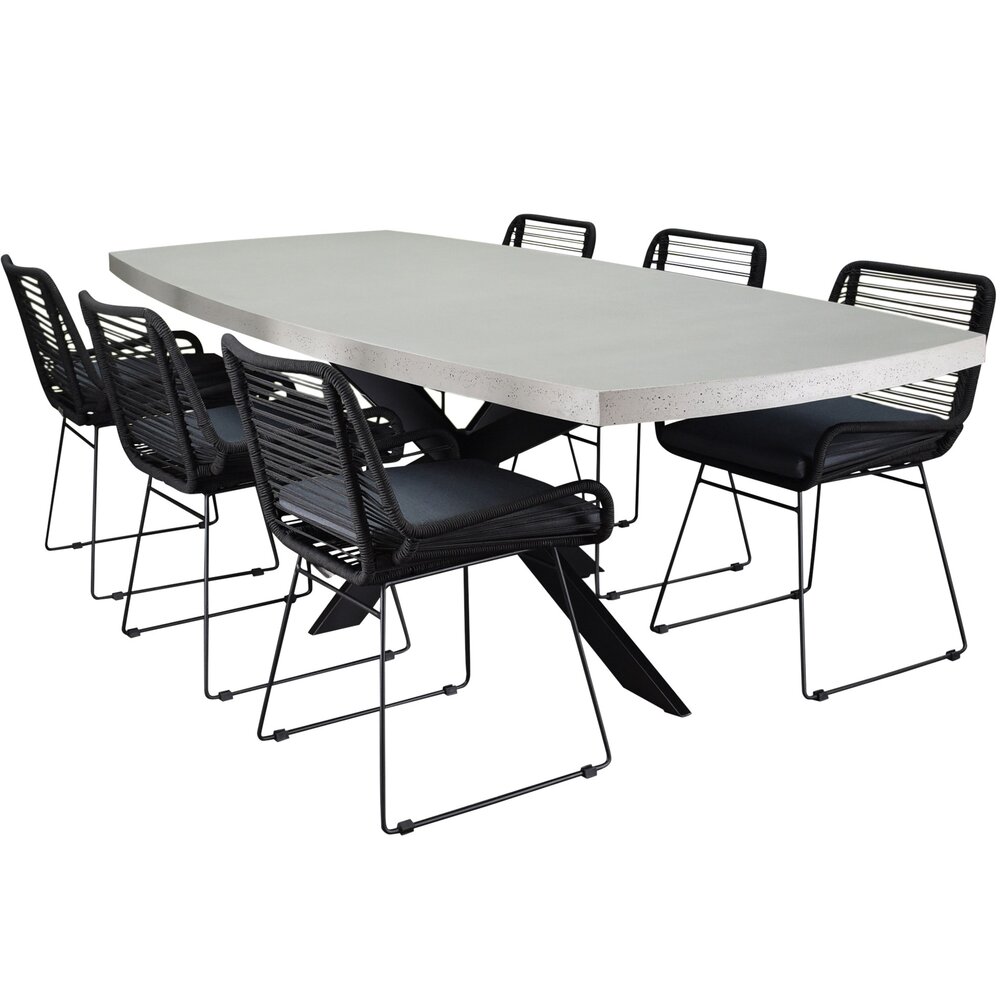 AVH-Collectie Salo Zenia dining tuinset 240x110xH77 cm 7 delig polystone AVH-Collectie Salo Zenia dining tuinset 240x110xH77 cm 7 delig polystone