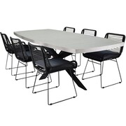 AVH-Collectie Salo Zenia dining tuinset 240x110xH77 cm 7 delig polystone