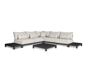 SUNS Evora hoek loungeset 6 delig natural mixed weave / matt black frame SUNS SUNS Evora hoek loungeset 6 delig natural mixed weave / matt black frame SUNS