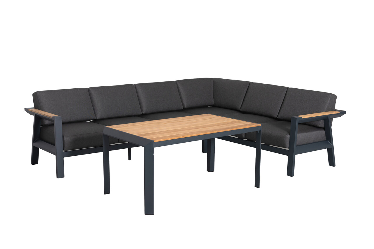 AVH-Collectie Showroommodel Victoria hoek dining loungeset 4 delig aluminium teak AVH-Collectie Showroommodel Victoria hoek dining loungeset 4 delig aluminium teak