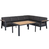 AVH-Collectie Showroommodel Victoria hoek dining loungeset 4 delig aluminium teak AVH-Collectie Showroommodel Victoria hoek dining loungeset 4 delig aluminium teak