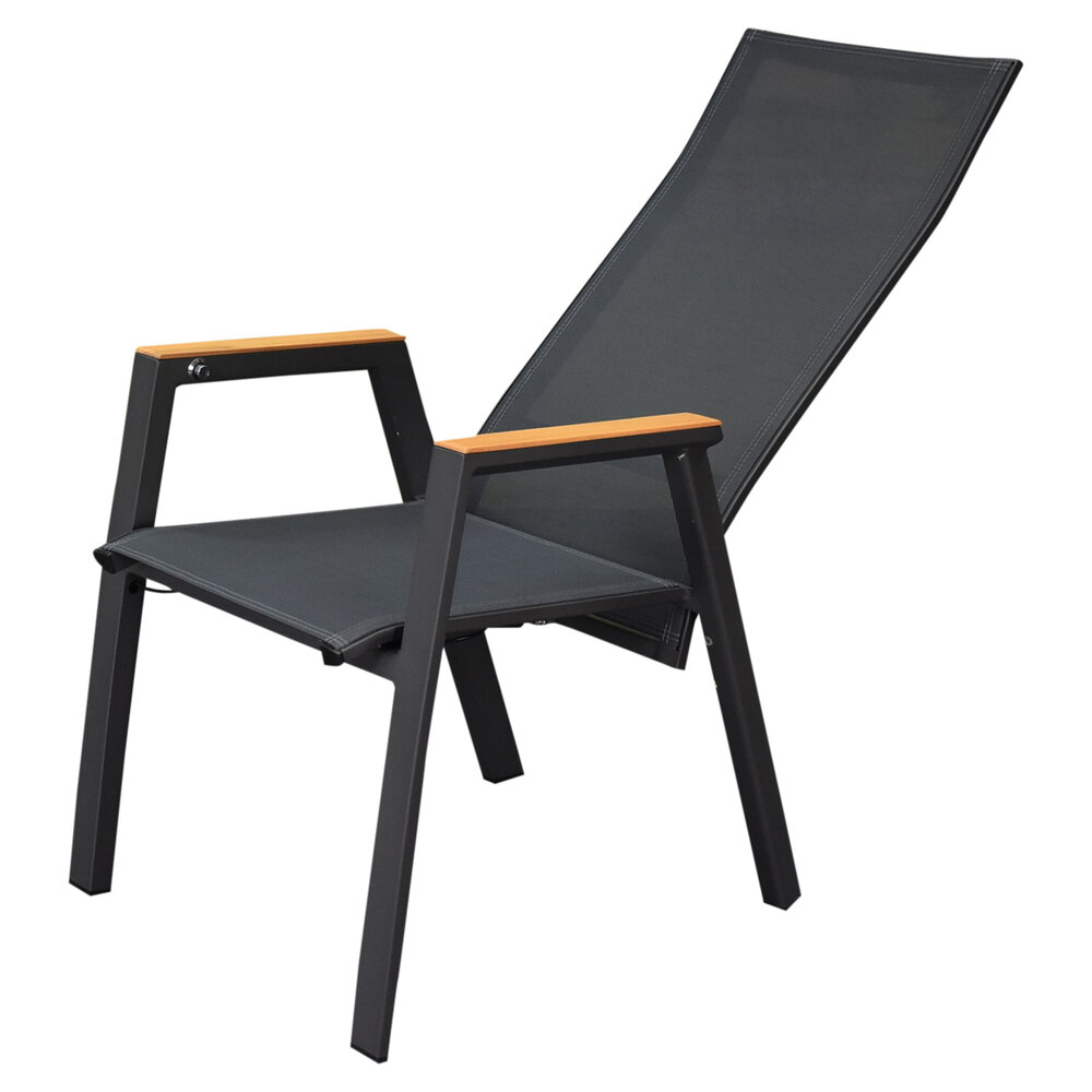 AVH-Collectie Nancy dining tuinstoel aluminium teak antraciet AVH-Collectie Nancy dining tuinstoel aluminium teak antraciet