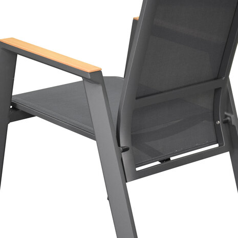 AVH-Collectie Nancy dining tuinstoel aluminium teak antraciet AVH-Collectie Nancy dining tuinstoel aluminium teak antraciet