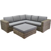 AVH-Collectie Serva hoek loungeset 4-delig naturel rotan