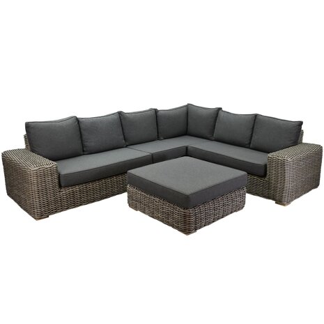 AVH-Collectie Queen hoek loungeset 5 delig grijs wicker AVH-Collectie Queen hoek loungeset 5 delig grijs wicker