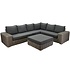 Queen hoek loungeset 5 delig grijs wicker Queen hoek loungeset 5 delig grijs wicker