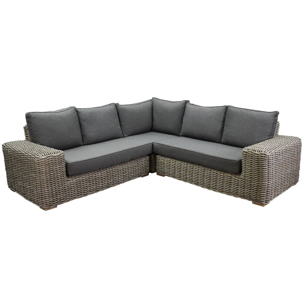 AVH-Collectie Queen hoek loungeset 3 delig grijs wicker AVH-Collectie Queen hoek loungeset 3 delig grijs wicker