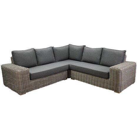 AVH-Collectie Queen hoek loungeset 3 delig grijs wicker AVH-Collectie Queen hoek loungeset 3 delig grijs wicker
