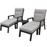 AVH-Collectie Barolo lounge balkonset 5 delig verstelbaar antraciet aluminium