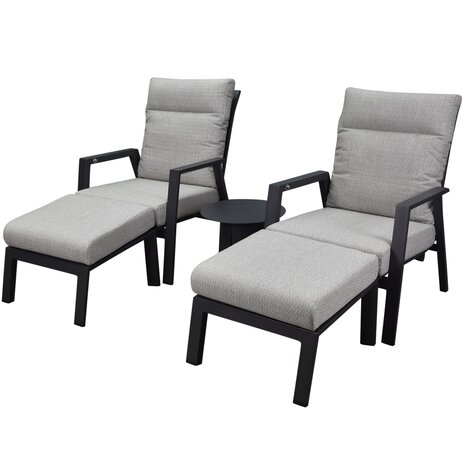 AVH-Collectie Barolo lounge balkonset 5 delig verstelbaar antraciet aluminium AVH-Collectie Barolo lounge balkonset 5 delig verstelbaar antraciet aluminium