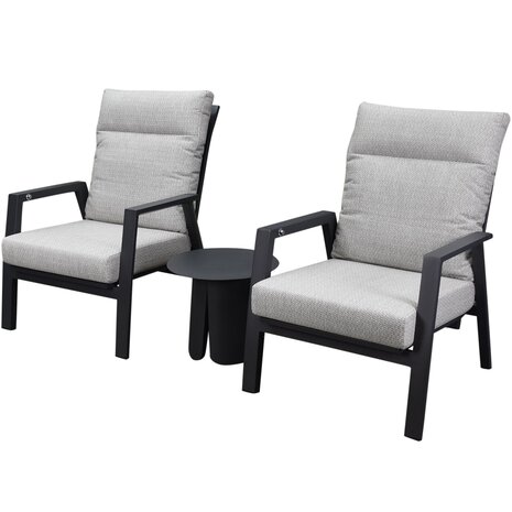 AVH-Collectie Barolo lounge balkonset 3 delig verstelbaar antraciet aluminium AVH-Collectie Barolo lounge balkonset 3 delig verstelbaar antraciet aluminium