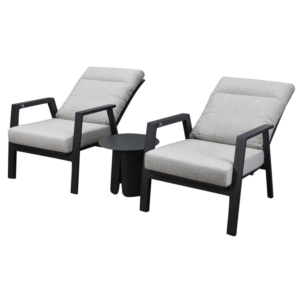 AVH-Collectie Barolo lounge balkonset 3 delig verstelbaar antraciet aluminium AVH-Collectie Barolo lounge balkonset 3 delig verstelbaar antraciet aluminium