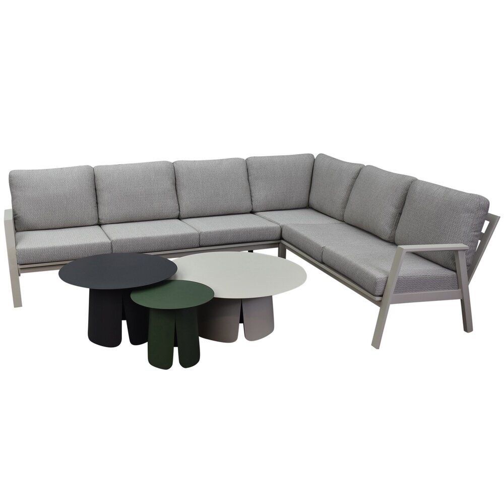 AVH-Collectie Barolo hoek loungeset 6 delig aluminium latte zand AVH-Collectie Barolo hoek loungeset 6 delig aluminium latte zand