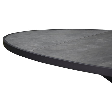 AVH-Collectie Ohio Apollo dining tuinset 241x116xH74 cm 7 delig antraciet keramiek