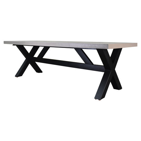 AVH-Collectie Glasgow betonlook dining tuintafel 250x100xH76 cm zwart onderstel AVH-Collectie Glasgow betonlook dining tuintafel 250x100xH76 cm zwart onderstel