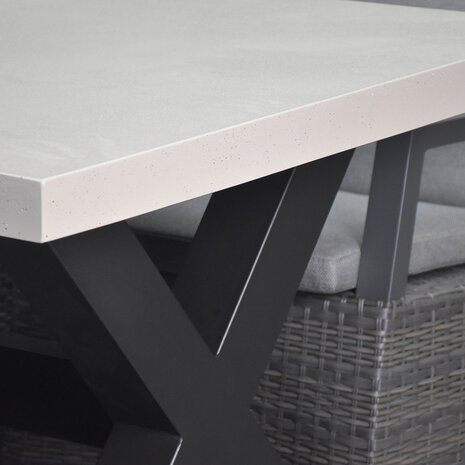 AVH-Collectie Glasgow betonlook dining tuintafel 250x100xH76 cm zwart onderstel AVH-Collectie Glasgow betonlook dining tuintafel 250x100xH76 cm zwart onderstel