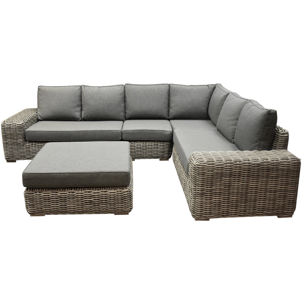 AVH-Collectie Queen hoek loungeset 6 delig grijs wicker AVH-Collectie Queen hoek loungeset 6 delig grijs wicker