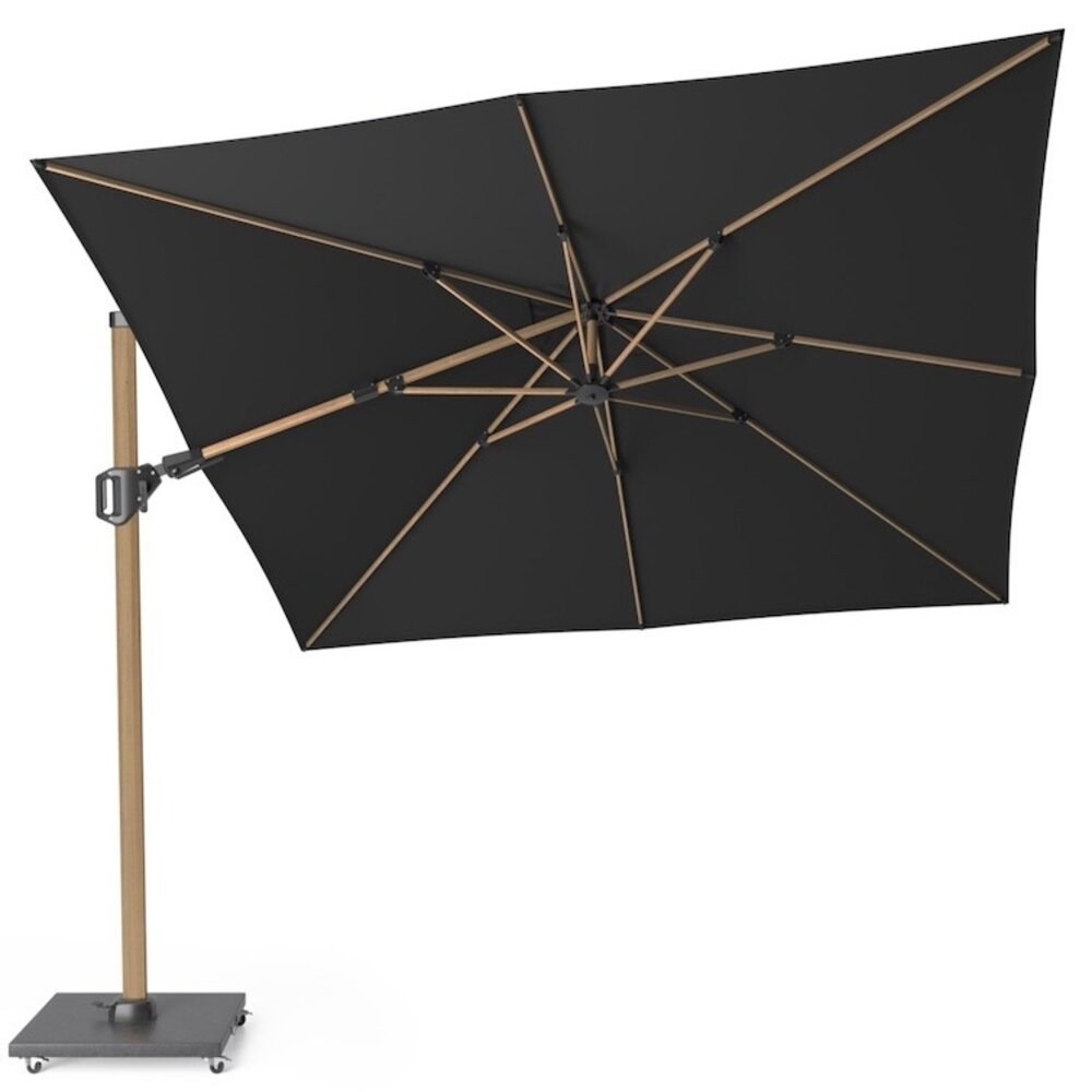 Platinum Challenger T2 premium zweefparasol 300x300 cm teak mast faded black Platinum Challenger T2 premium zweefparasol 300x300 cm teak mast faded black