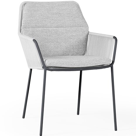 SUNS Punta dining tuinstoel soft grey mixed weave camel sand SUNS