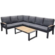 AVH-Collectie Costa Rica hoek loungeset 5 delig aluminium antraciet