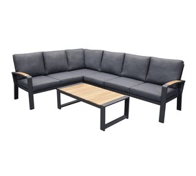 AVH-Collectie Costa Rica hoek loungeset 5 delig aluminium antraciet AVH-Collectie Costa Rica hoek loungeset 5 delig aluminium antraciet