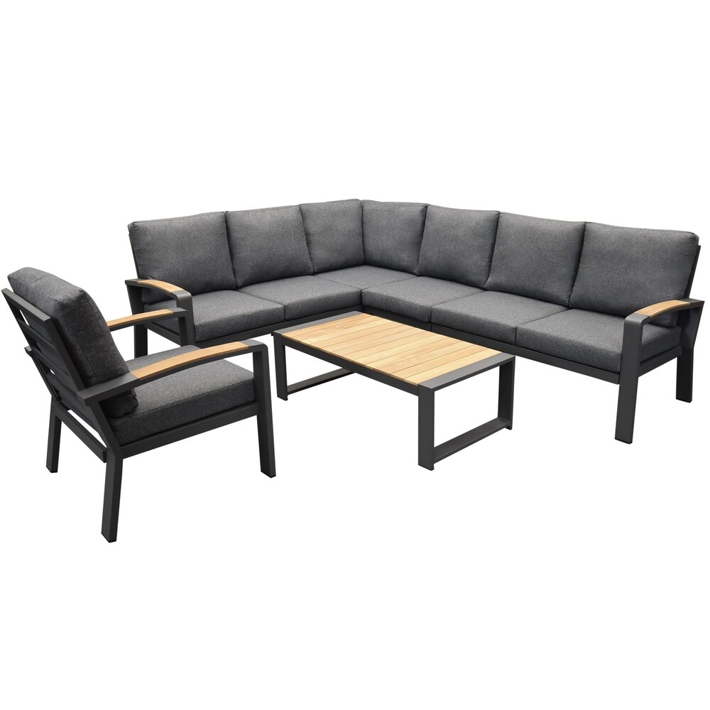 AVH-Collectie Costa Rica hoek loungeset 6 delig aluminium antraciet AVH-Collectie Costa Rica hoek loungeset 6 delig aluminium antraciet