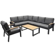 AVH-Collectie Costa Rica hoek loungeset 6 delig aluminium antraciet